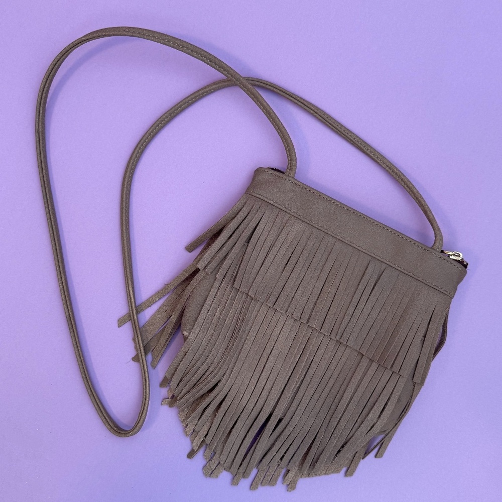 Visually Vintage 2 Leather Fringe Cross-Body Purse